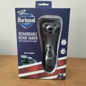 Barbasol Rechargeable Electric Rotary Shaver w/ Stainless Steel Blades Brand New